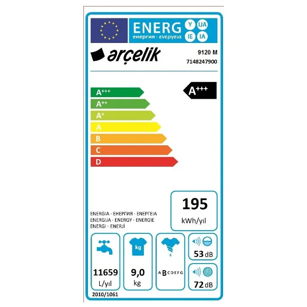Arçelik 9120 M 9 Kg 1200 Devir Çamaşır Makinesi - Görsel 3