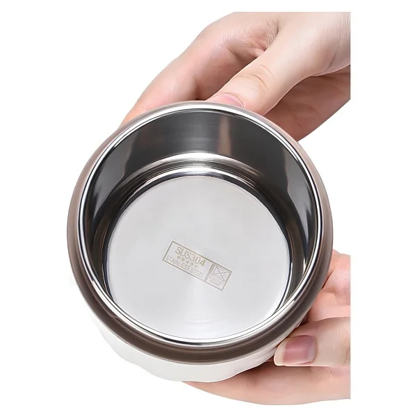 304 Çelik Bej 500 Ml Yemek Mama Saklama Kabı Cin565 - Görsel 10