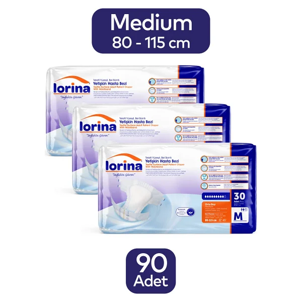 Lorina Belbantlı Orta Boy M 30'lu 3 Adet Hasta Bezi - Görsel 4