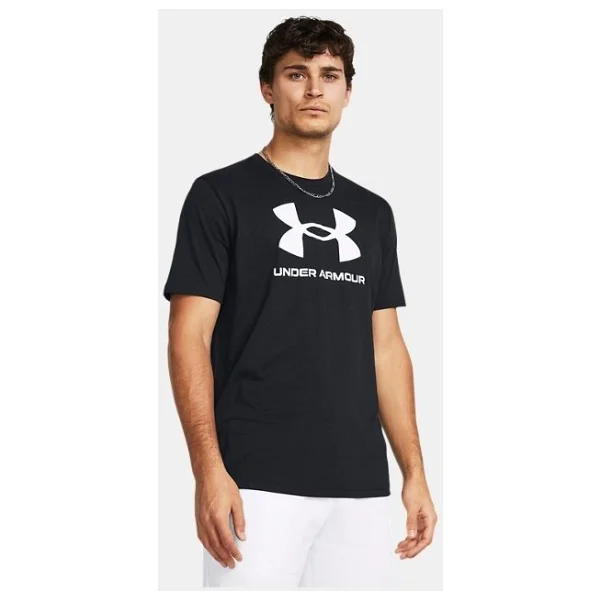 Under Armour Sportstyle Logo Update 1382911-001 Siyah Kısa Kollu Bisiklet Yaka Erkek Tişört - Görsel 6