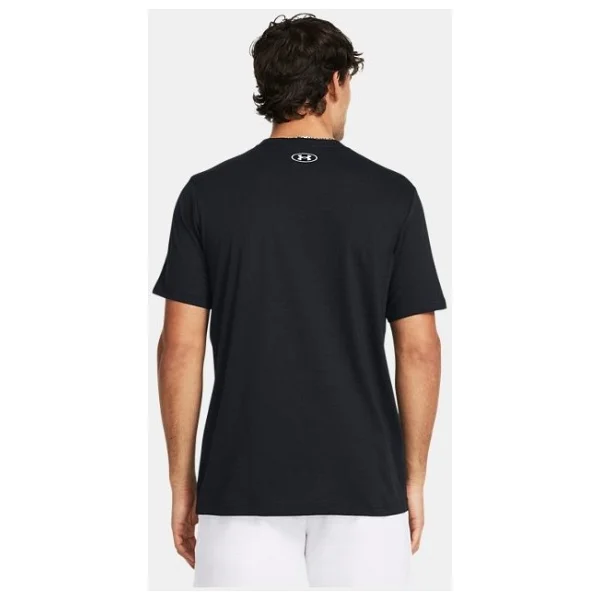 Under Armour Sportstyle Logo Update 1382911-001 Siyah Kısa Kollu Bisiklet Yaka Erkek Tişört - Görsel 2
