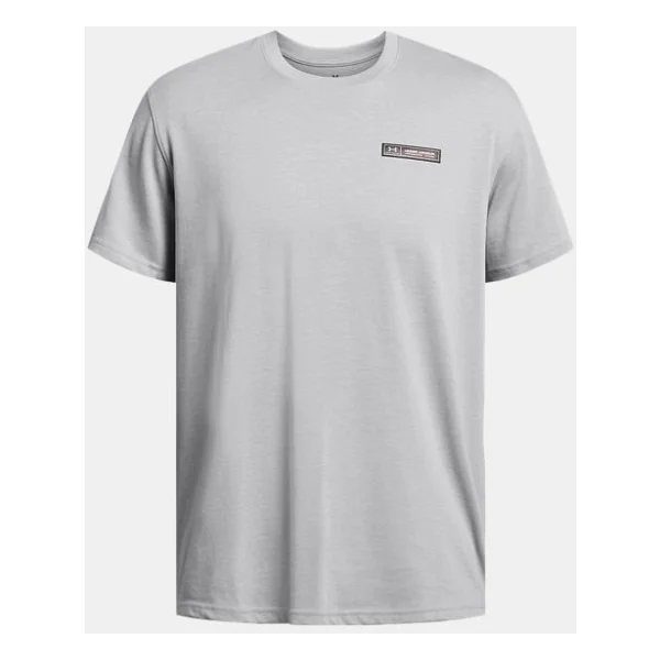 Under Armour Heavyweight Armour Label 1382831-011 Gri Kısa Kollu Bisiklet Yaka Erkek Tişört - Görsel 3
