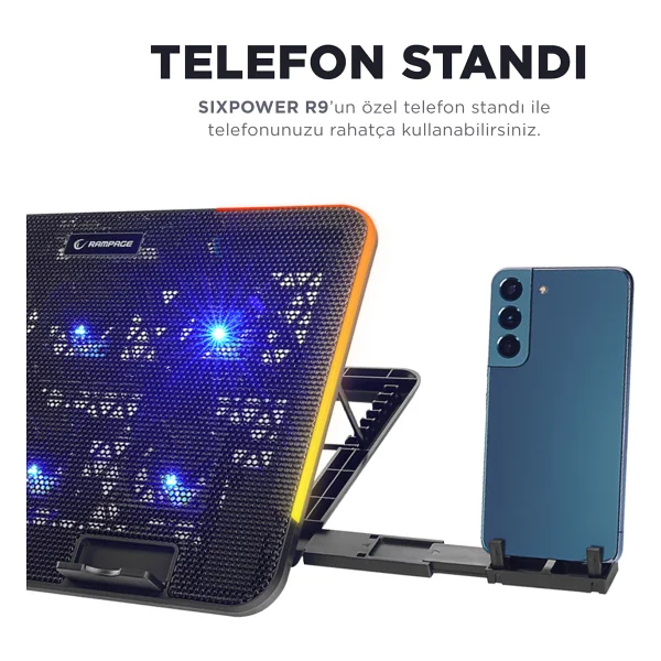 Rampage Sixpower R9 RGB 6 Fanlı Laptop Soğutucu - Görsel 5