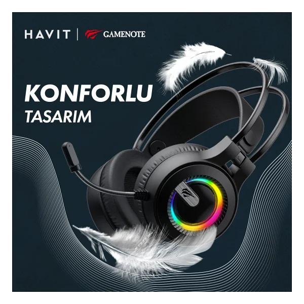 Havit Gamenote H2040d RGB USB Kablolu Kulak Üstü Oyuncu Kulaklığı - Görsel 4