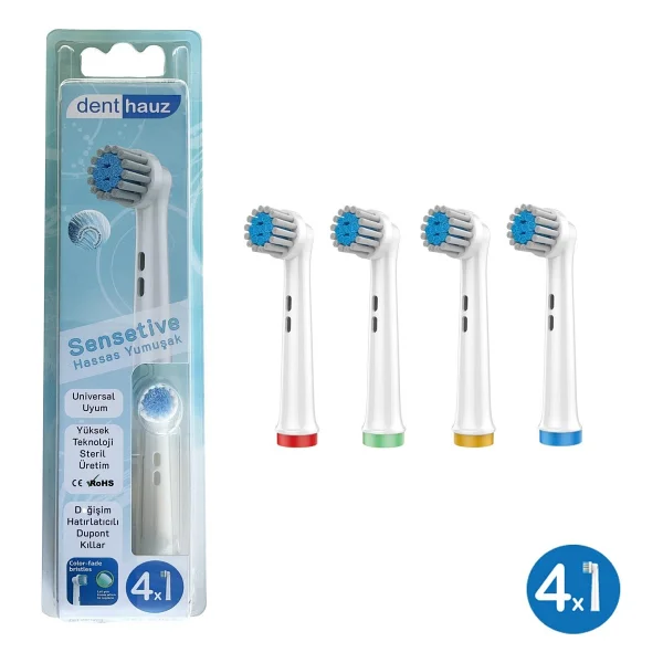 Denthauz Dev Set 16 Adet Sensetive + X Cross + 3d Maxcare Oral-B Uyumlu Yedek Diş Fırçası Başlıkları - Görsel 2