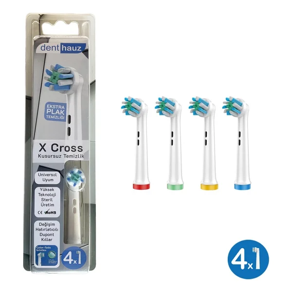 Denthauz Dev Set 16 Adet Sensetive + X Cross + 3d Maxcare Oral-B Uyumlu Yedek Diş Fırçası Başlıkları - Görsel 3