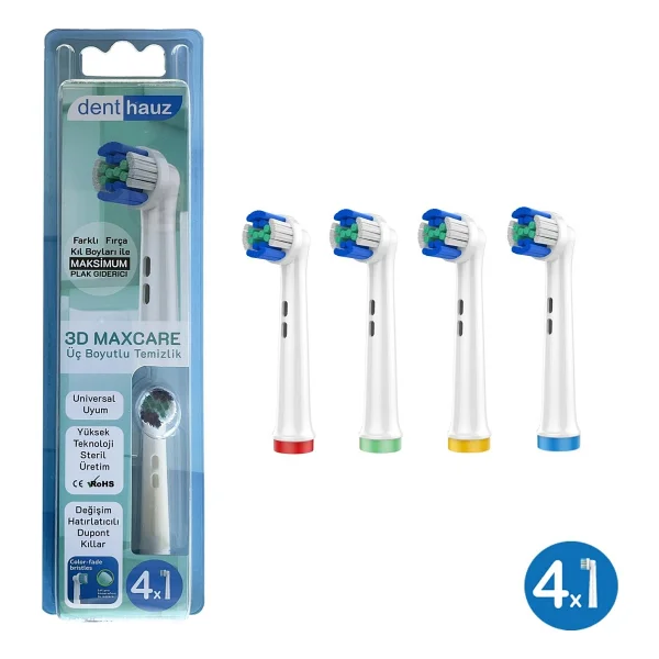 Denthauz Dev Set 16 Adet Sensetive + X Cross + 3d Maxcare Oral-B Uyumlu Yedek Diş Fırçası Başlıkları - Görsel 4