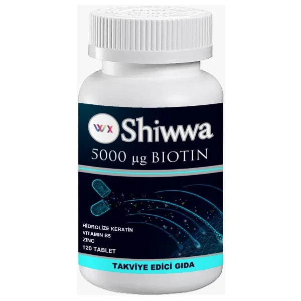 Shiwwa Biotin, Hidrolize Keratin, Vitamin B5, Çinko 120 Tablet - Görsel 2