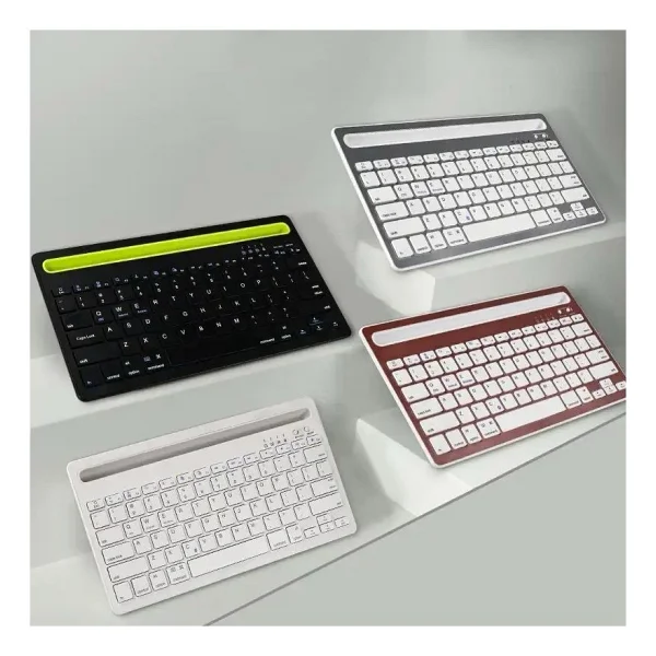 Alfa Mec Tüm Cihazlara Uyumlu Şarj Edilebilir Bluetooth 3.0 Kablosuz Klavye Dahili Yuvası Standı iPad Telefon Tablet Windows Android Mac Ios - Siyah - Görsel 2
