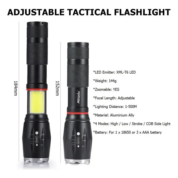Valkyrie T6 Cob 8000 Lümen LED El Feneri - Görsel 2