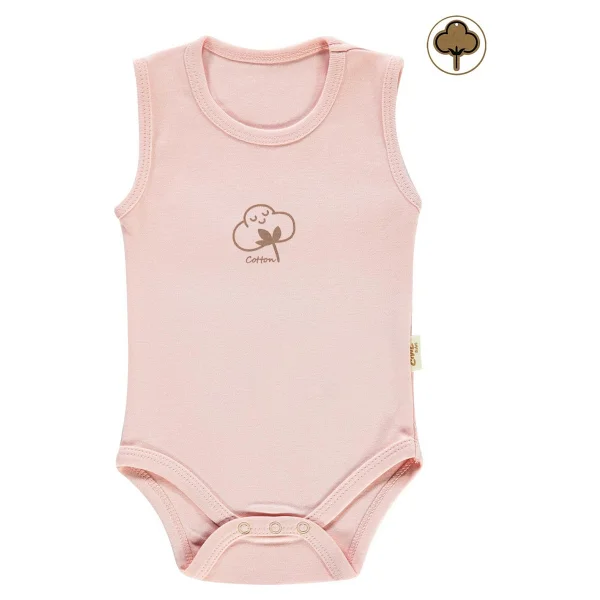 Civil Baby Bebek Organik Çıtçıtlı Badi 0-18 Ay Pembe 9-12 Ay - Görsel 4
