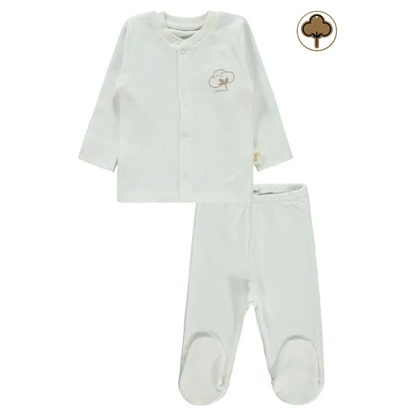 Civil Baby Bebek Organik Pijama Takımı 0-6 Ay Ekru - 0 - 1 Ay - Görsel 6