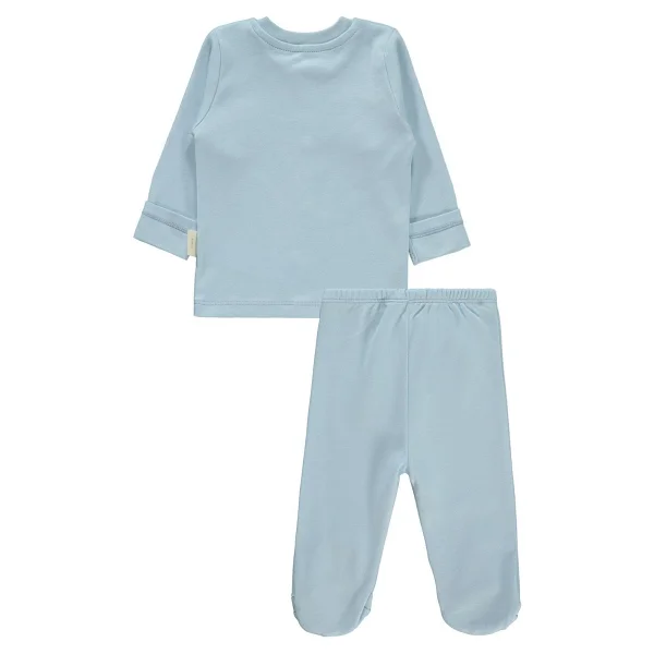 Civil Baby Bebek Organik Pijama Takımı 0-6 Ay Mavi - 0 - 1 Ay - Görsel 2