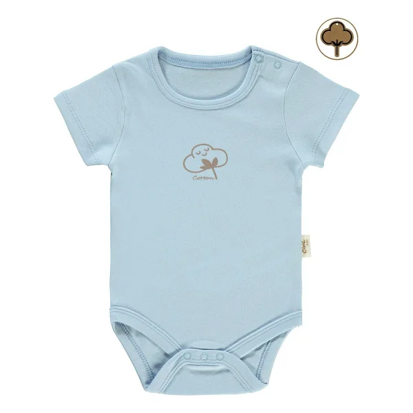 Civil Baby Bebek Organik Çıtçıtlı Badi 0-18 Ay Mavi 9-12 Ay - Görsel 3