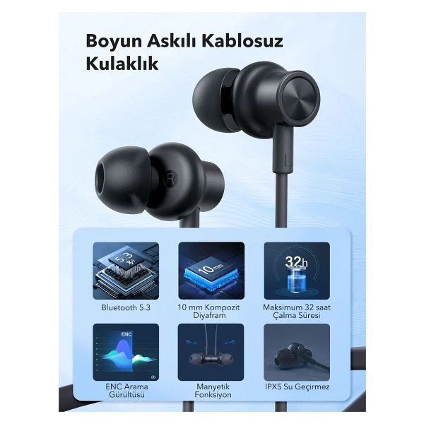 Taotronics Tt-Bh115 Boyun Askılı Kulak İçi Bluetooth Kulaklık - Görsel 3