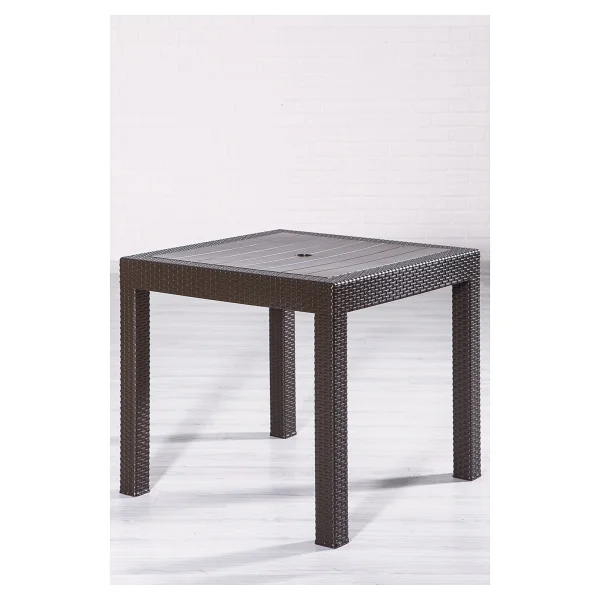Sandalie Rattan 80x80 Camsız Kahve Masa - Bahçe&Balkon&Teras - Görsel 2