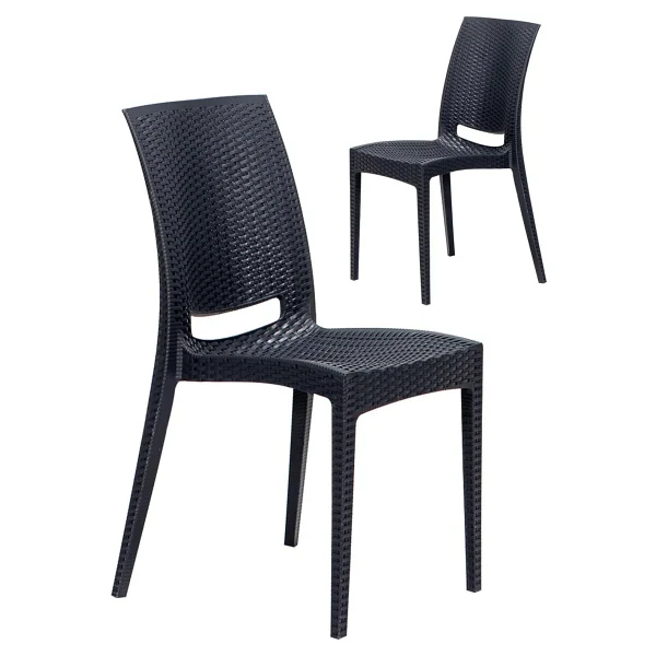 Sandalie 2 Adet Rattan Antrasit Sandalye / Balkon-Bahçe-Teras - Görsel 2