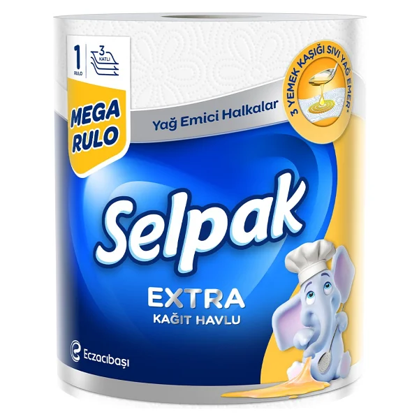Selpak Extra 1=3 Yağ Emici Mega Rulo Kağıt Havlu - Görsel 4