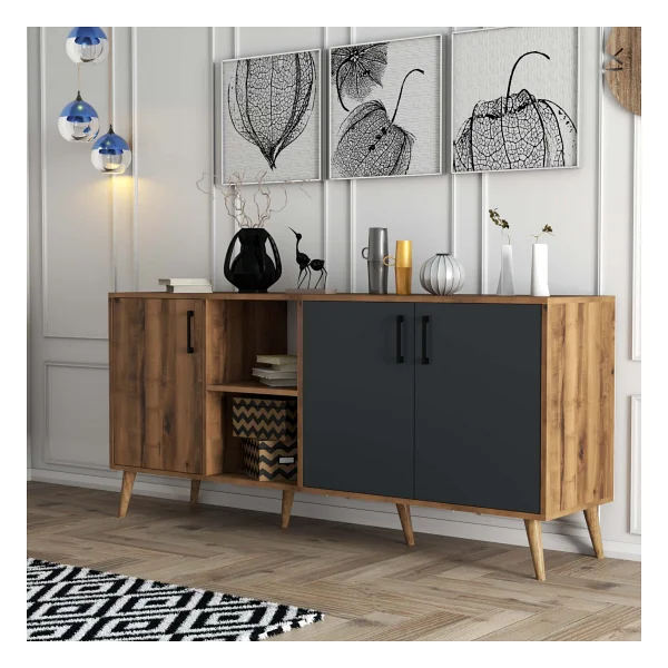 Mezza 1620 Exxen 180 Cm (Ahşap Ayakli) Modern Konsol Hat Antrasit - 45 X 180 Cm - Görsel 8