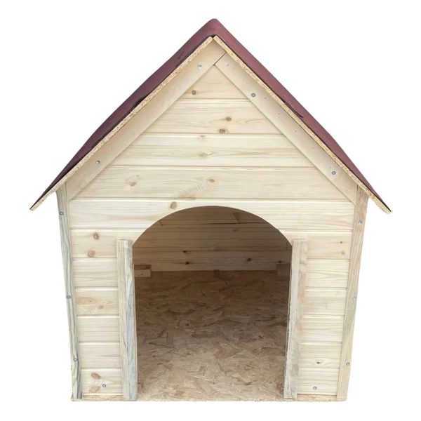 Reyo Pet Suya Soğuğa Dayanıklı Lüks Büyük Boy Ahşap Köpek Kulubesi Sokak Köpek Evi Kırmızı Çatılı 100x100x78 Cm - Görsel 5