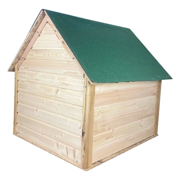 Reyo Pet Suya Soğuğa Dayanıklı Lüks Büyük Boy Ahşap Köpek Kulubesi Sokak Köpek Evi Yeşil Çatılı 100x100x78 Cm - Görsel 5