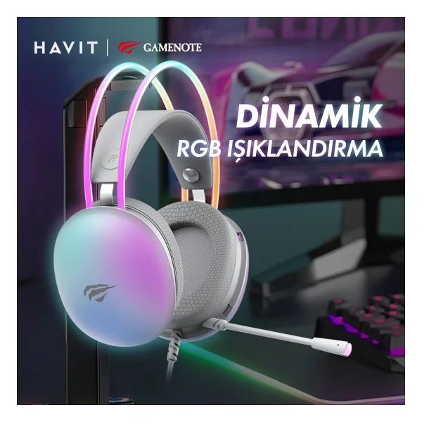 Havit Gamenote H2037d RGB Kablolu Kulak Üstü Oyuncu Kulaklığı - Görsel 4