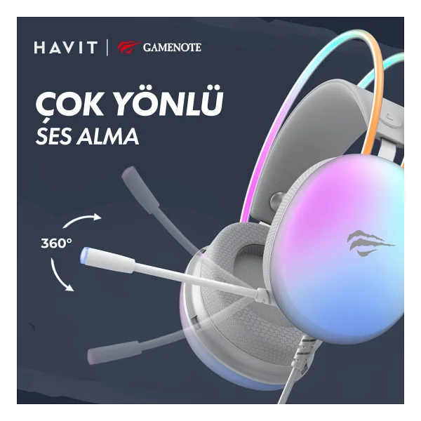 Havit Gamenote H2037d RGB Kablolu Kulak Üstü Oyuncu Kulaklığı - Görsel 5