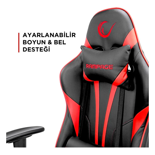 Rampage Kl-R17 Titan Kırmızı-Siyah Oyuncu Koltuğu - Görsel 3