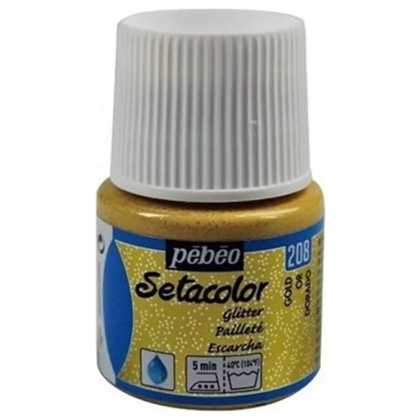 Pebeo Glitter (Simli) Kumaş Boyası 208 Gold 45 Ml - Görsel 2