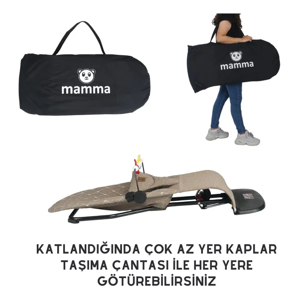 Mamma Smile Cotton Eco Sallanır Üç Kademeli Kahverengi Ana Kucağı - Görsel 4