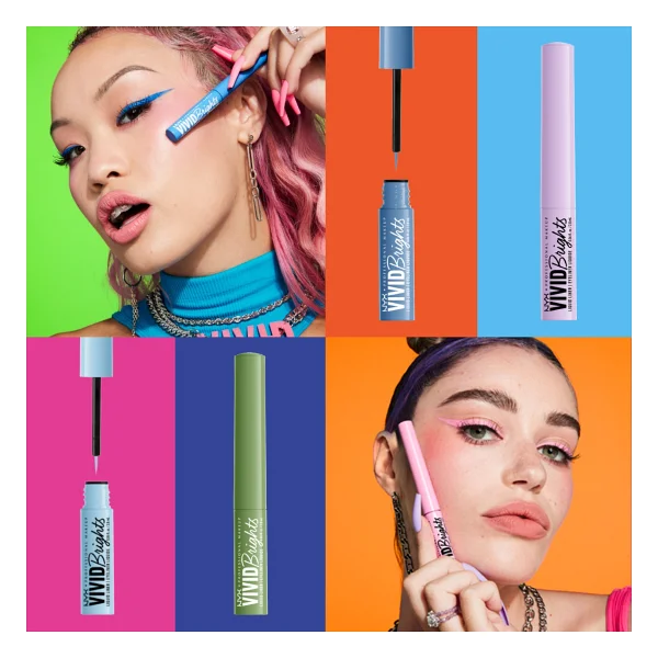Nyx Professional Makeup Vivid Brights Matte 02 Ghosted Green Likit Eyeliner - Görsel 3