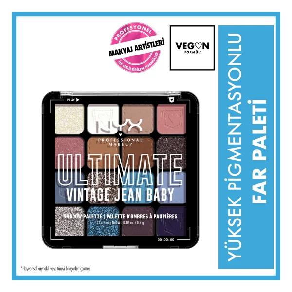 Nyx Professional Makeup Ultimate Shadow 01 Vintage Jean Baby Far Paleti - Görsel 10