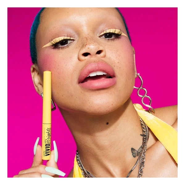 Nyx Professional Makeup Vivid Brights Matte 03 Had Me At Yellow Likit Eyeliner - Görsel 4