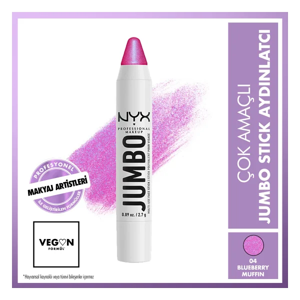 Nyx Professional Makeup Jumbo Stick Aydınlatıcı Çok Amaçlı 2.7 g Blueberry Muffin Renk