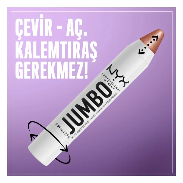 Nyx Professional Makeup Jumbo Stick Aydınlatıcı Çok Amaçlı 2.7 G Blueberry Muffin Renk - Görsel 4