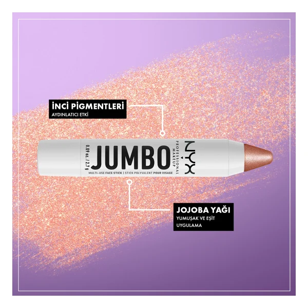 Nyx Professional Makeup Jumbo Stick Aydınlatıcı Çok Amaçlı 2.7 G Blueberry Muffin Renk - Görsel 5