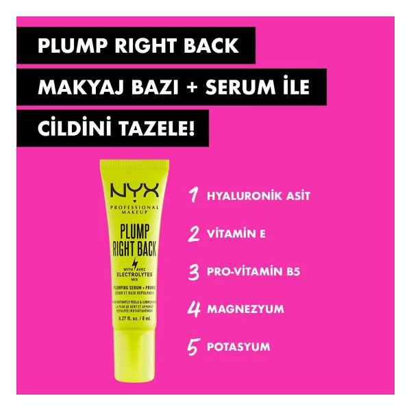 Nyx Professional Makeup Plump Serum Right Back Makyaj Bazı 8 Ml - Görsel 3