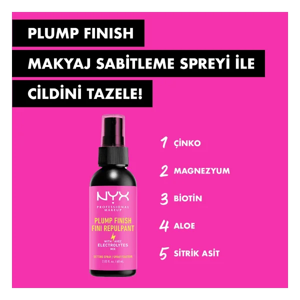 Nyx Professional Makeup Plump Finish 60 Ml Makyaj Sabitleme Spreyi - Görsel 3