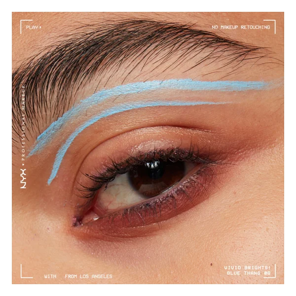 Nyx Professional Makeup Vivid Brights Likit Eyeliner Kolay Uygulama Mavi Renk 7 Ml - Görsel 4