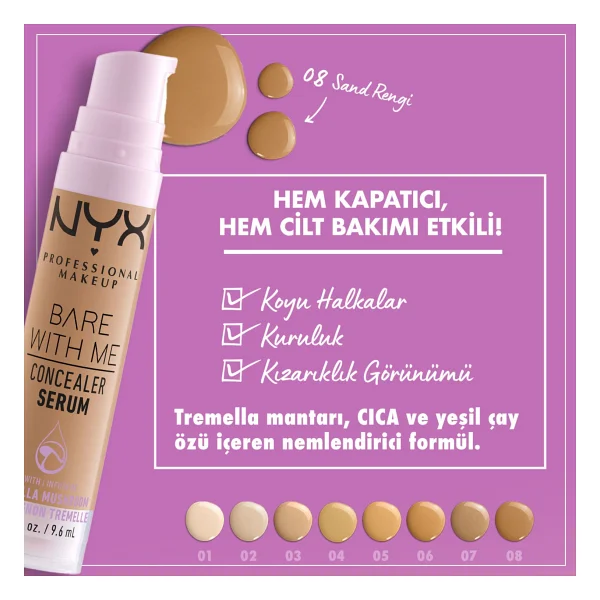 Nyx Professional Makeup Bare With Me 08 Sand 9.6 Ml Serum Kapatıcı - Görsel 3
