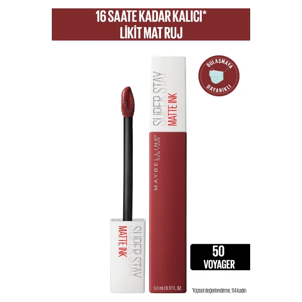 Maybelline New York Super Stay Matte Ink 50 Voyager Likit Ruj - Görsel 9