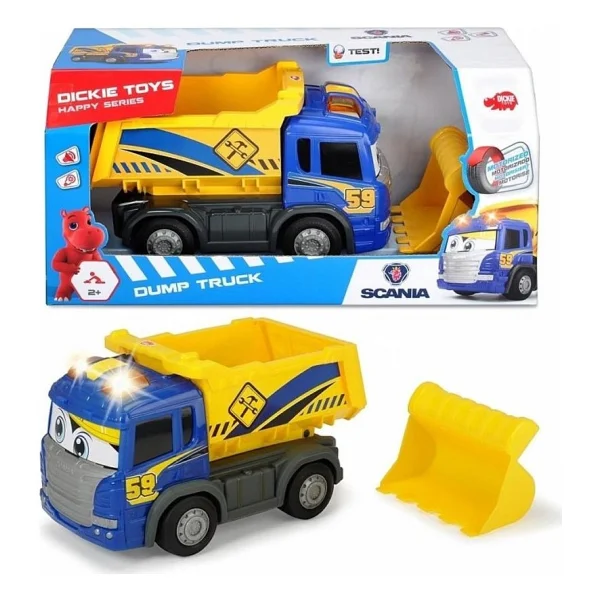 Dickie Toys Happy Scania Dump Truck Oyuncak Kamyon 203816002 - Görsel 3