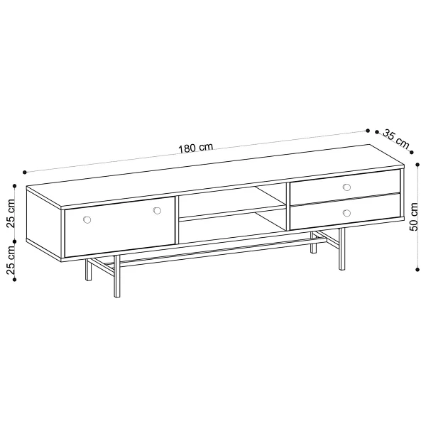 Decormet Owen Tv Sehpası Safir Meşe - Görsel 4