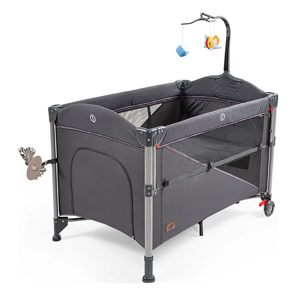 Baby2Go Camelia Koyu Gri 70x110 cm Anne Yanı Oyun Parkı - Görsel 6