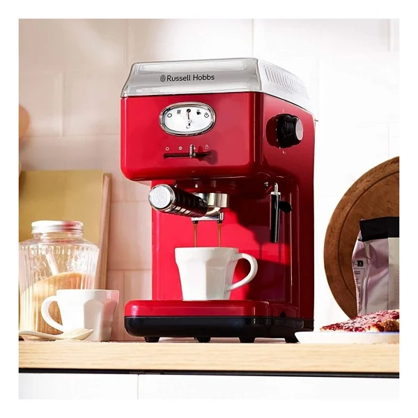 Russell Hobbs 28250-56 Retro Kırmızı Espresso Makinesi - Görsel 2