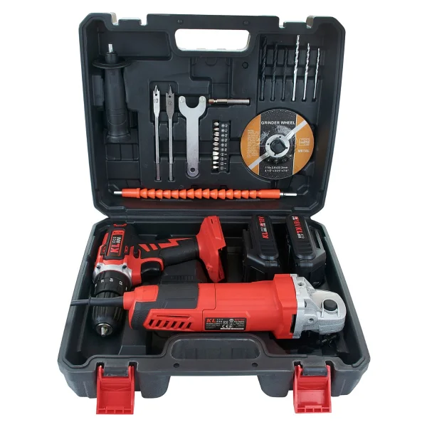 Kl Eco Ketm1875 Ke18dmc-15db Çift Akülü 1.5 Ah Darbeli Matkap + Ke75115at 750 W Avuç Taşlama - Görsel 2
