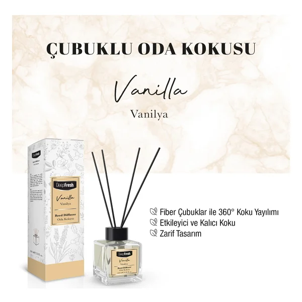Deep Fresh Çubuklu Oda Kokusu 100 Ml (Vanilya) - Görsel 2