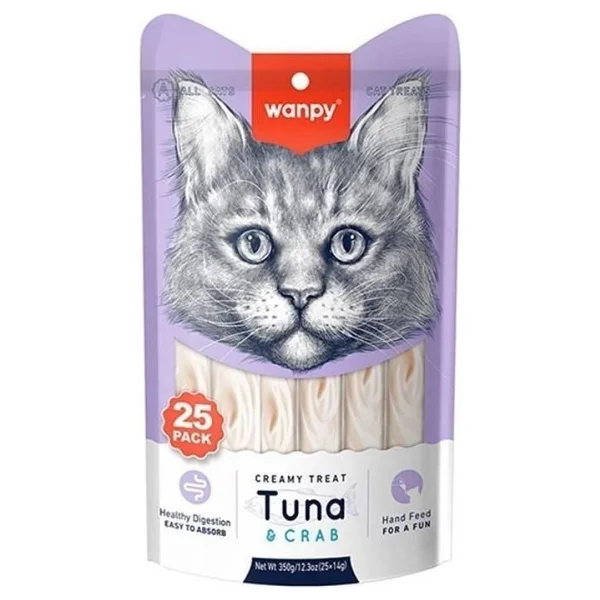 Wanpy Ton Balıklı Ve Yengeçli 25x14 Gr Krema Kedi Ödül Maması - Görsel 2