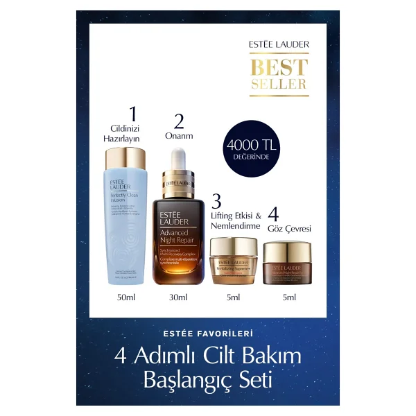Estee Lauder 4 Adımlı Cilt Bakım Tanışma Seti - Serum 30ml, Krem 15ml, Göz Kremi 5ml, Temizleyici Köpük 150ml - Görsel 10