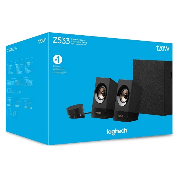 Logitech Z533 60 W 2+1 Kablolu Kumandalı Siyah Hoparlör - Görsel 4